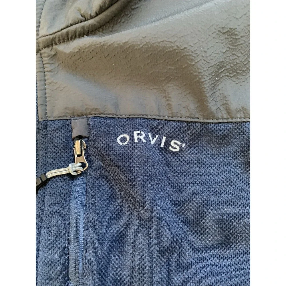 ORVIS Men's Bonded Mesh Fleece Full Zip Jacket ~ Blue ~‎ Size Large